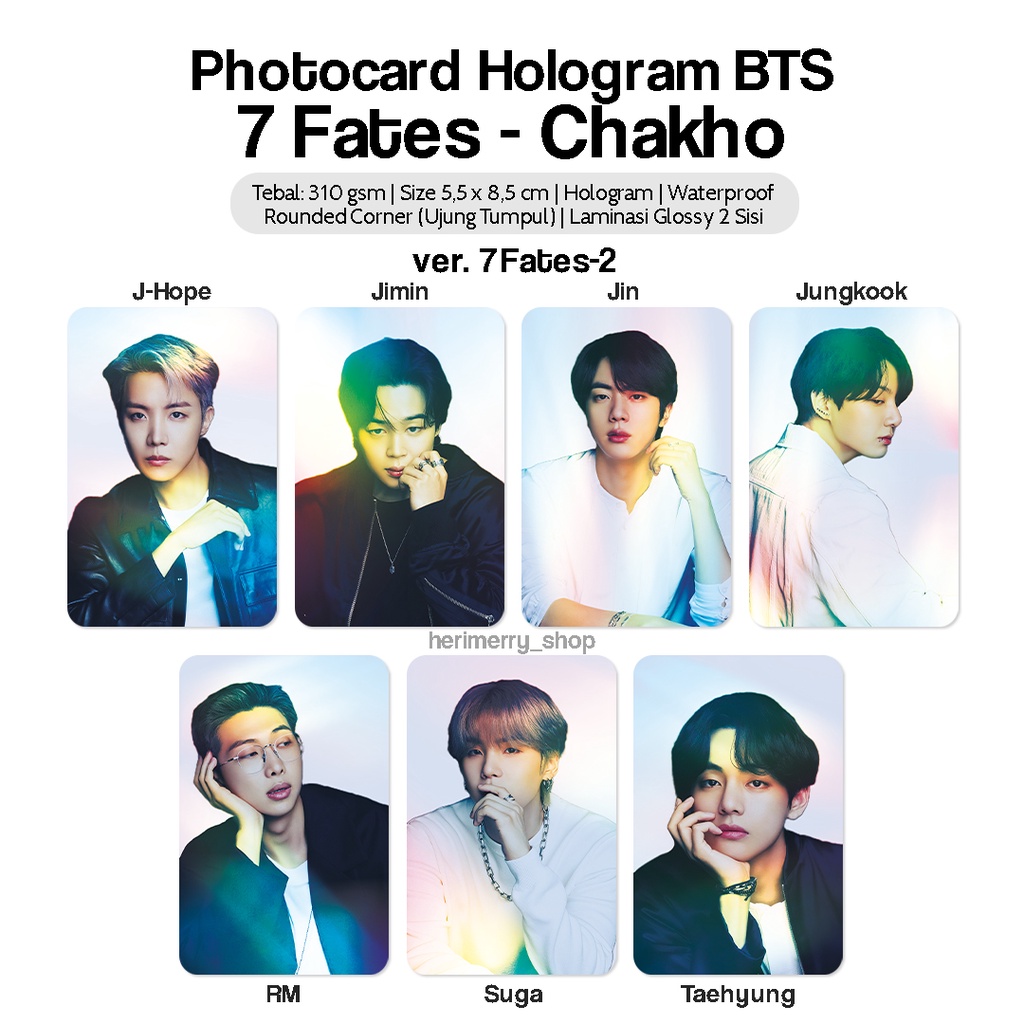 Photocard Hologram <b>BTS</b> 7 Fates - Photo card Premium Kpop Unofficial Jungkoo...