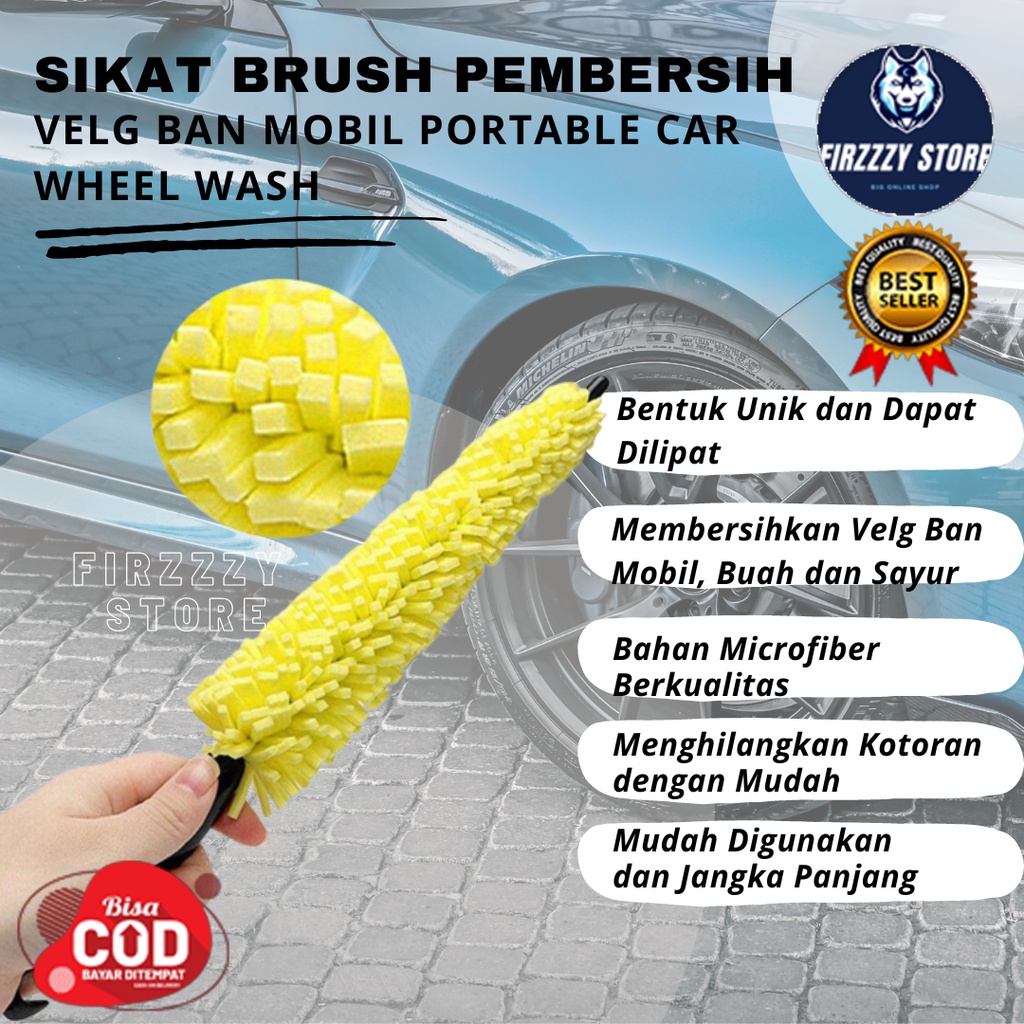 Sikat Velg Brush Pembersih Velg Ban Mobil Portable Car Wheel Wash