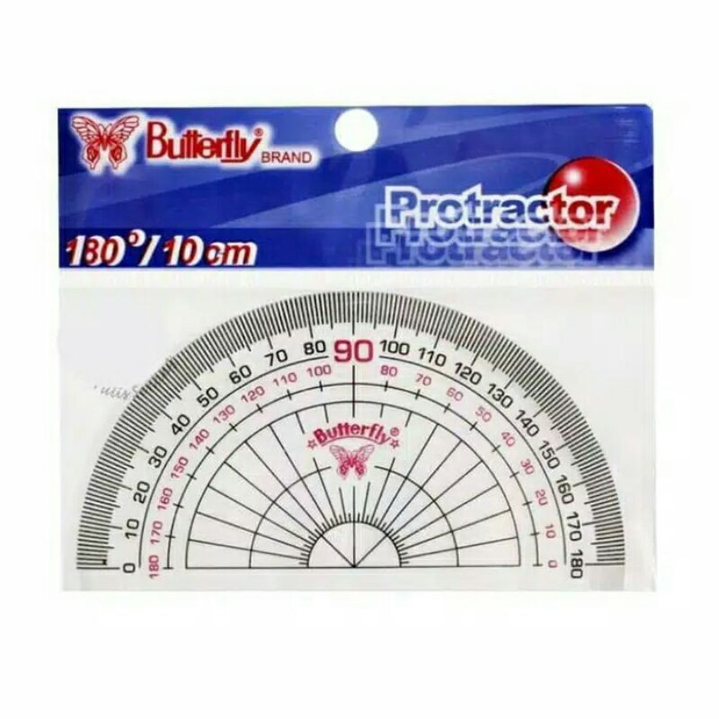 

Penggaris Busur Butterfly Protactor 10 Cm 180° Derajat