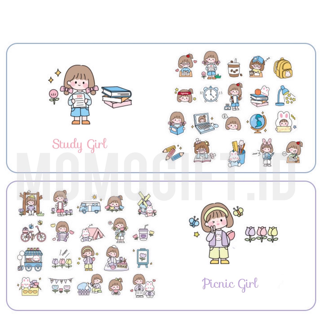 40pcs Stiker Desain Kartun Rosyposy PVC Japanese Style-6