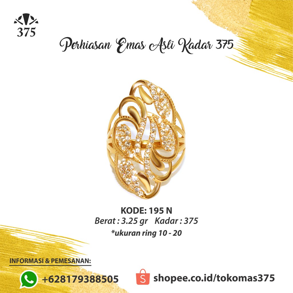 TM 375 CINCIN EMAS ASLI BESAR VARIASI CURVY