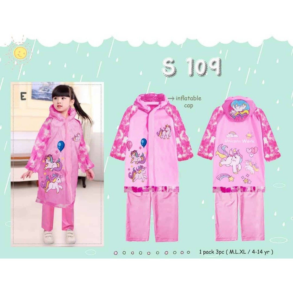 MM34 RAINCOAT SET JAS HUJAN ANAK IMPORT