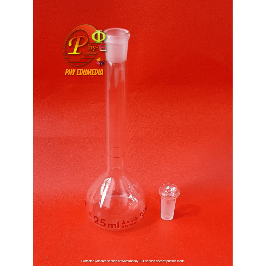 Labu ukur 25ml Iwaki / Volumetric Flask 25ml Iwaki / Labu ukur Glass Stopper Iwaki