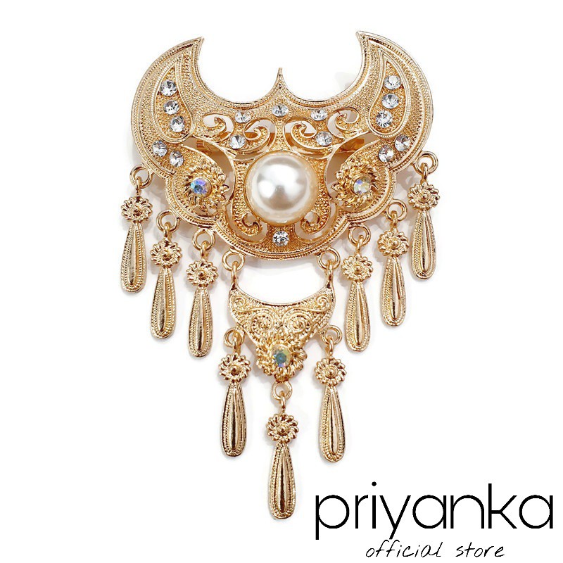 Bros Kebaya Etnik Kutubaru Susun 2/Bros Pesta Hijab Tingkat Tumpuk Yogja-Best Seller - Gold