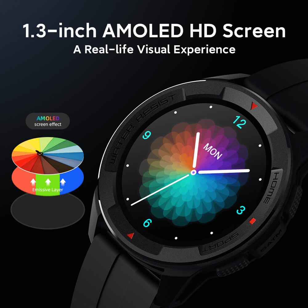 MIBRO X1 Smartwatch - 5ATM Waterproof Sporty AMOLED 1.3-inch Screen - Jam Tangan Pintar 30 Sports Mode Tahan Air 5ATM