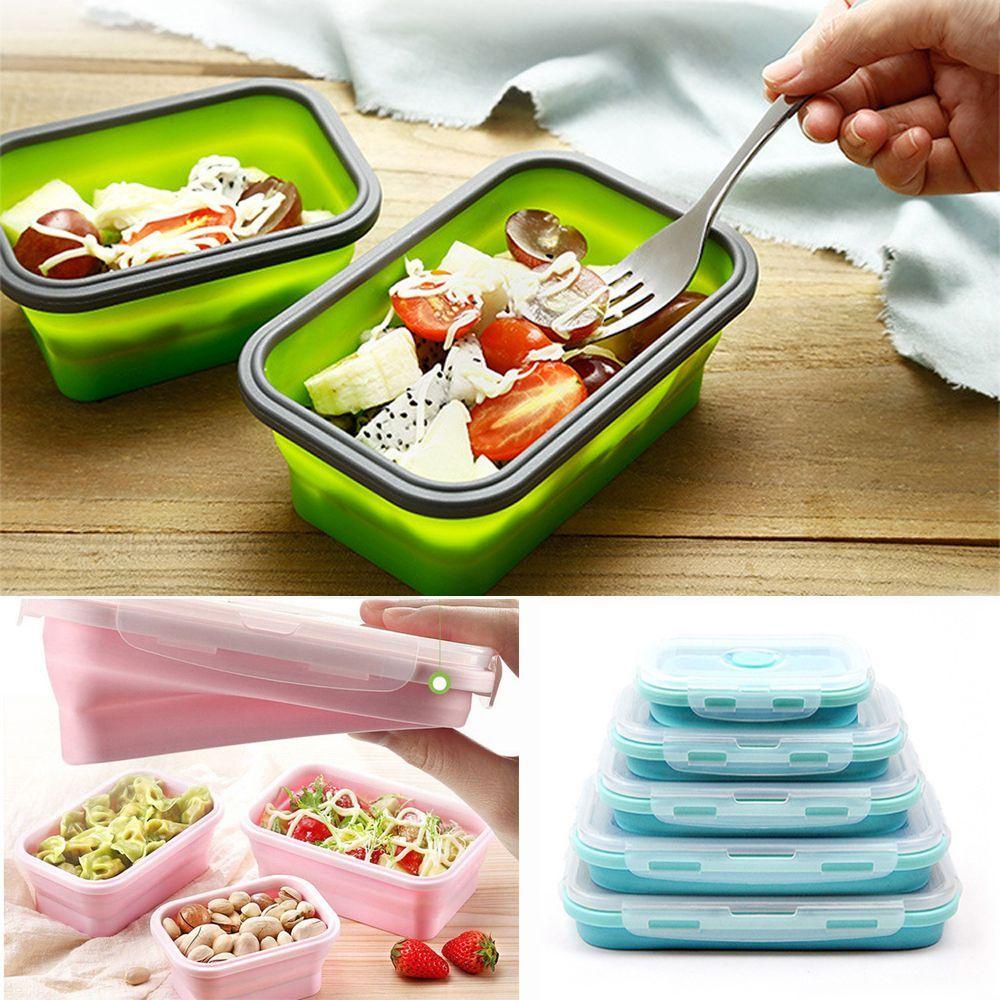 Popular Kotak Makan Lipat Portable Storage Kitchen Wadah Makanan Silikon