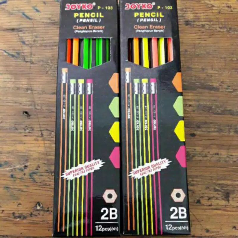 

JOYKO P-103 2B pensil hexagonal clean eraser 1 Pack / 12 Pcs