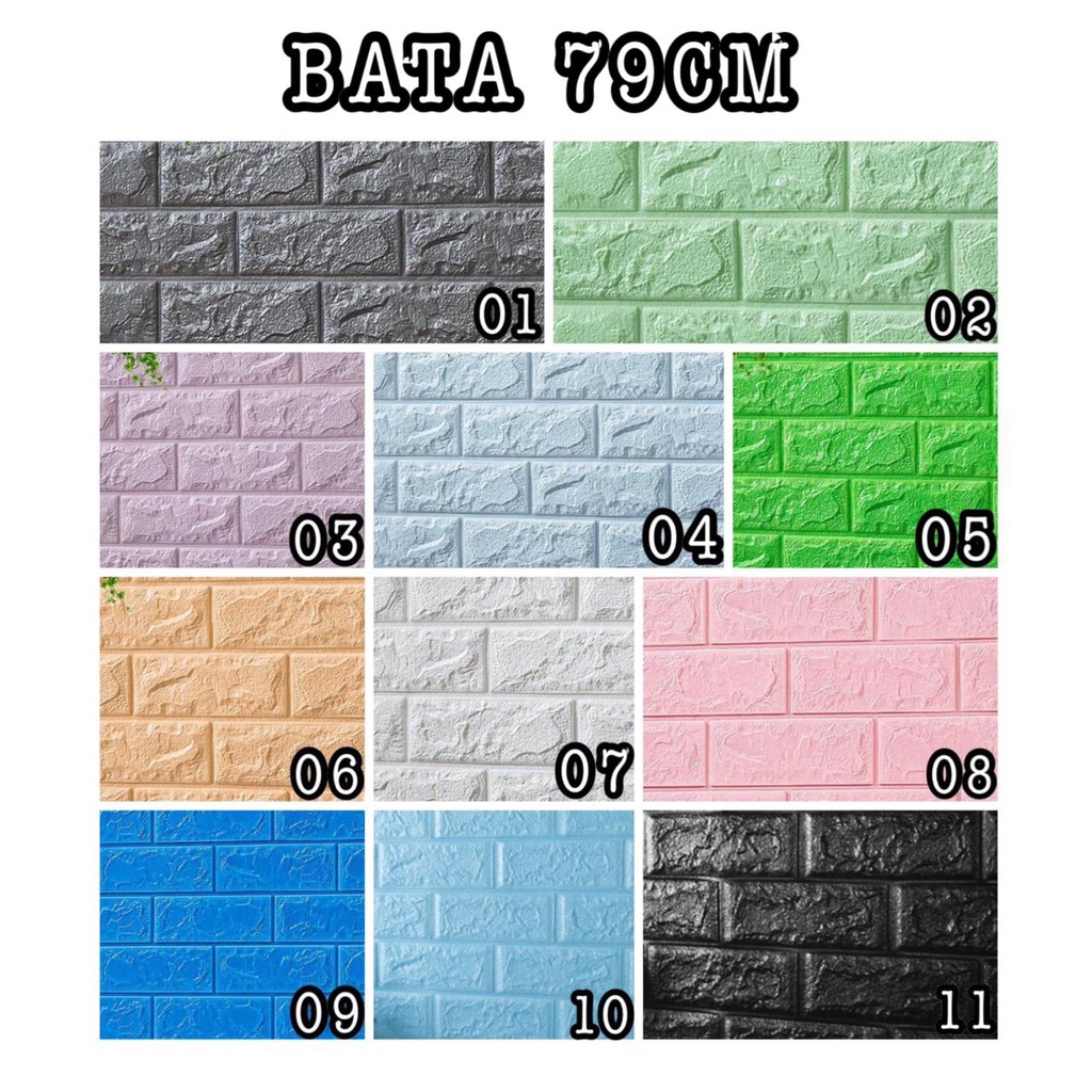 MMTOYS MB290 Wallpaper Dinding Kamar Stiker Dekorasi Dapur Batu Bata Kayu Sticker Wallpaper 3D Foam-BATU BATA