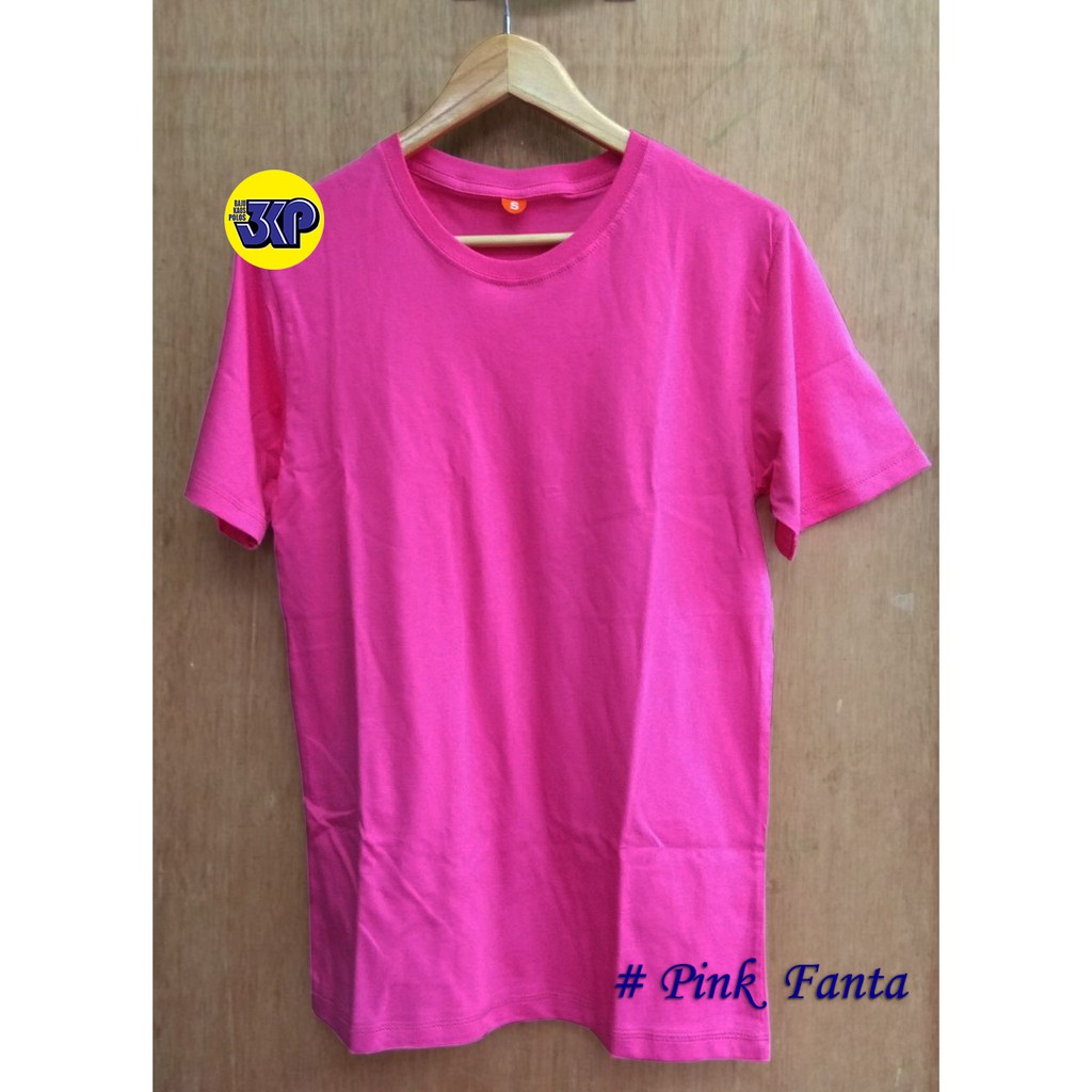 Baju Kaos Pink Polos Depan Belakang - Arini Gambar