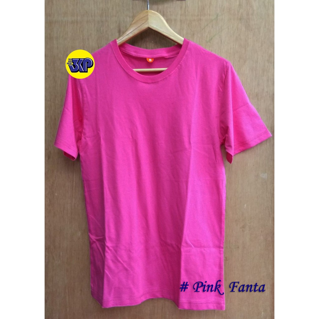 Baju Polos Distro Pink Baby Pendek Cotton Combed 30s Size S M L XL