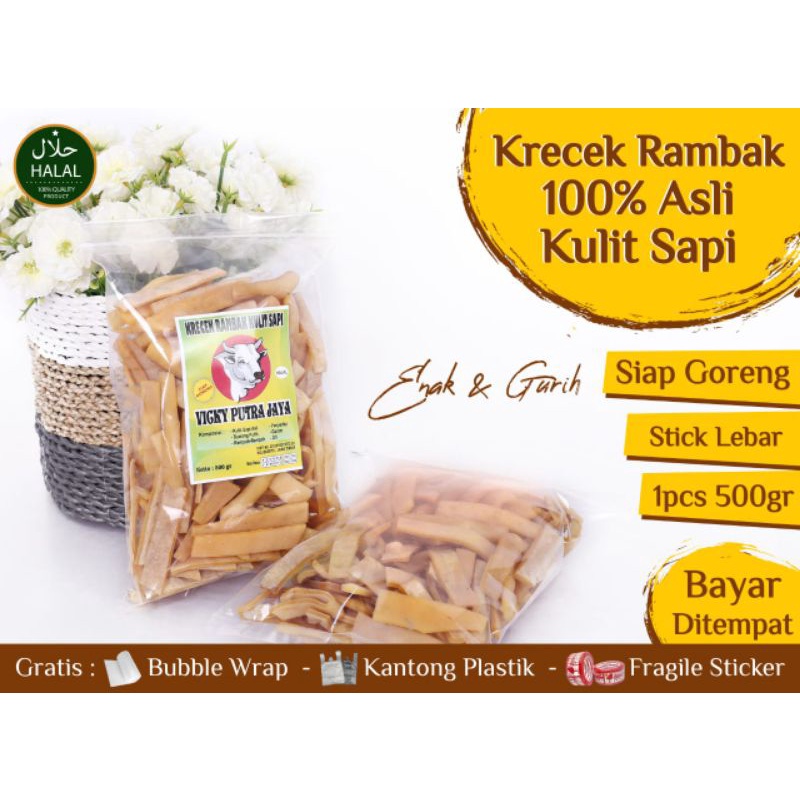 

KRECEK RAMBAK SEMI STIK (100%kulit sapi) 1000g