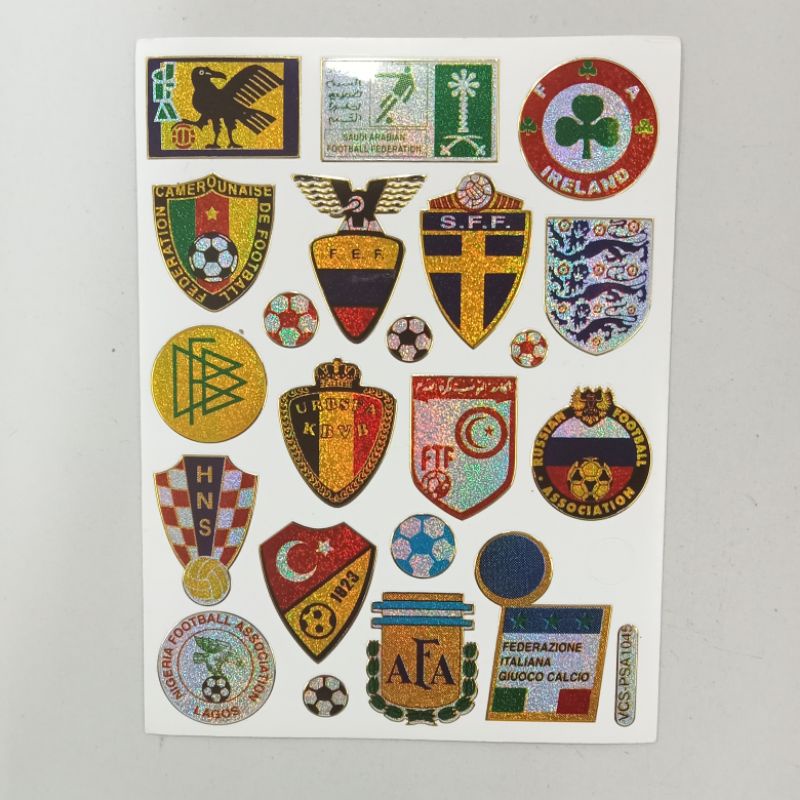 accessories sticker stiker negara bola baju bola hologram original thailand