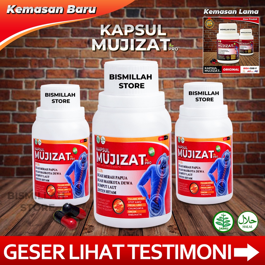 kapsul mujizat obat mukjizat original - obat herbal asam urat, rematik, nyeri sendi, pegal linu, sak