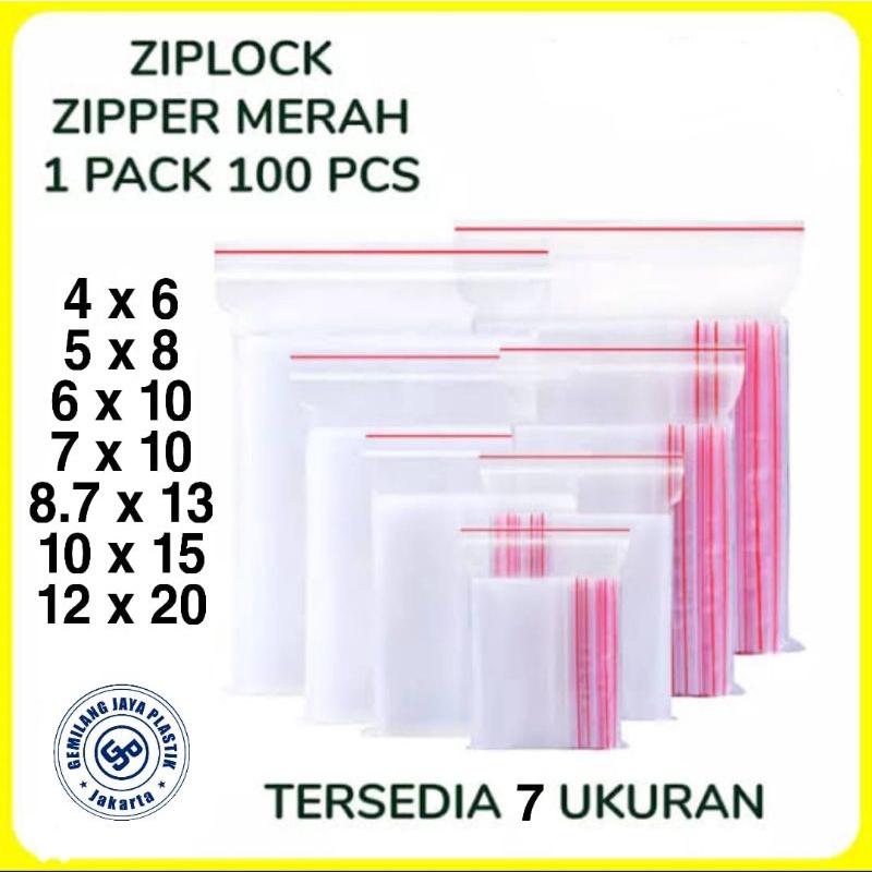 Isi 100 Lembar Plastik Klip / Plastik Zipper / Plastik Ziplock / Kemasan zipper