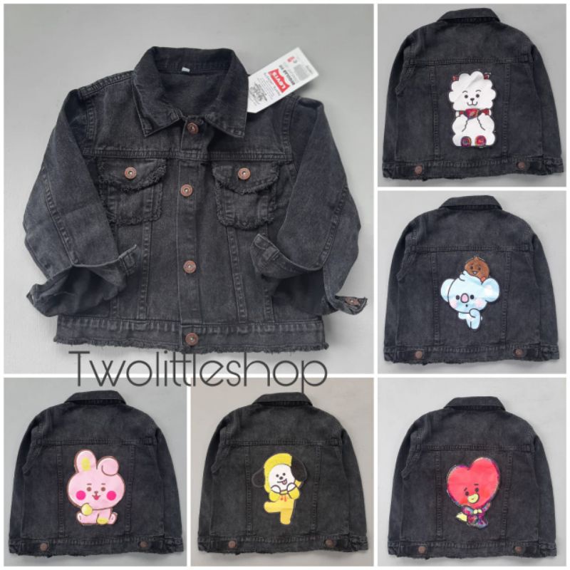 jaket jeans anak (BLACK SANDWASH)