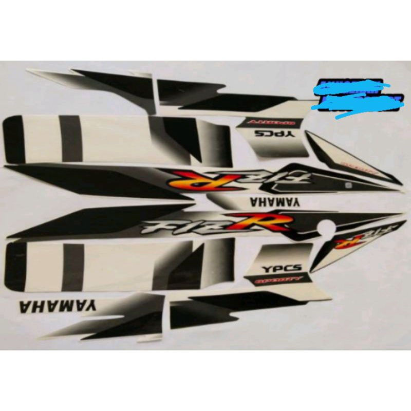 striping stiker FIz R 2002-2003 putih hitam