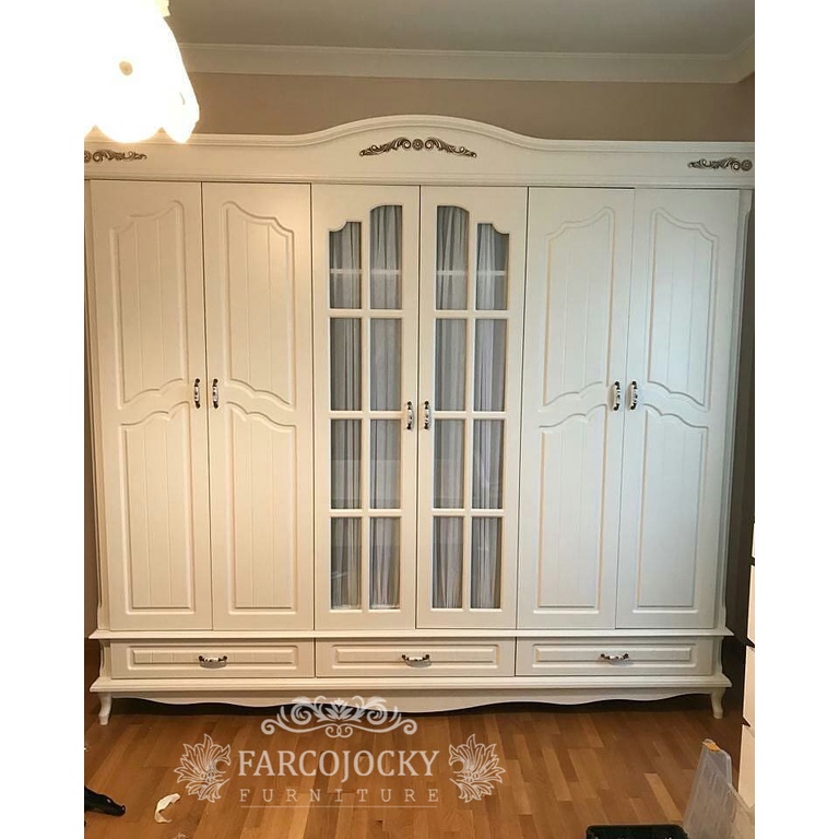 lemari pakaian 6 pintu minimalis kardelen - lemari mahoni oven