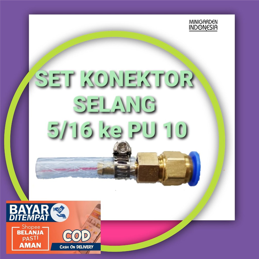 SET KONEKTOR SLIP LOCK SELANG 5/16 ke PU 10MM fitting sambung socket dinamo pump alat irigasi taman
