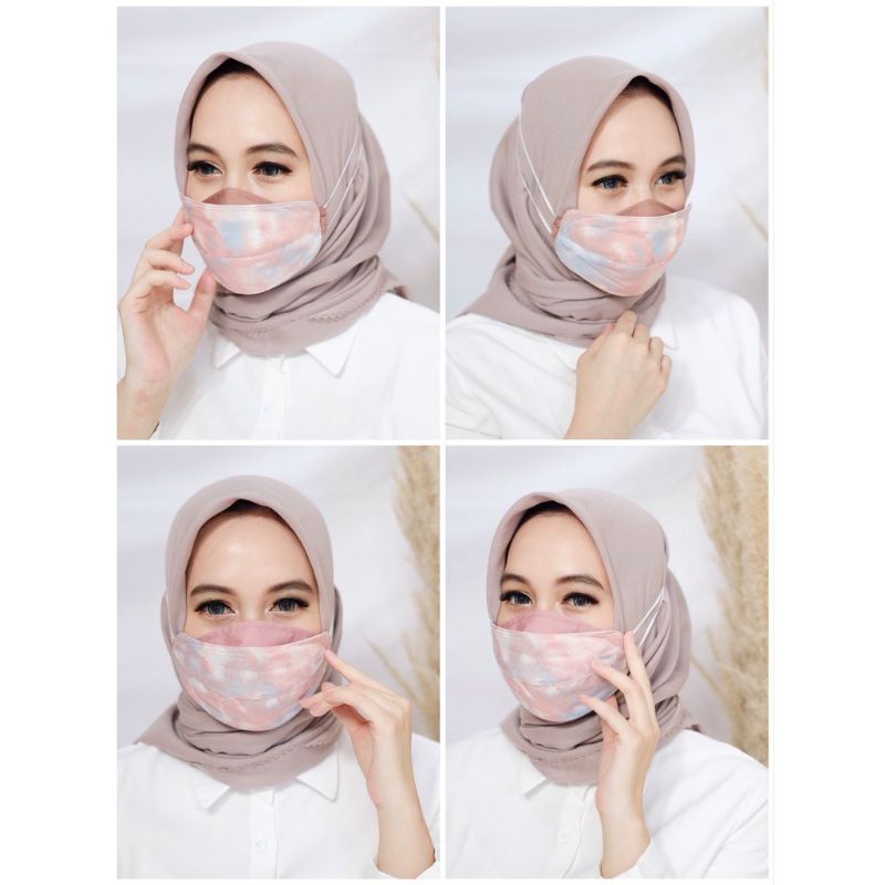 MASKER KAIN HIJAB TIEDIE MASKER 3D MASKER 3 APLY MASKER NON MEDIS