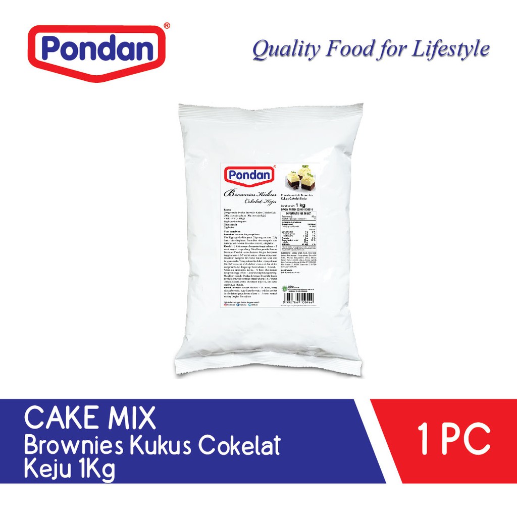 

Pondan brownies kukus cokelat & keju BULKY