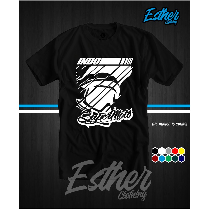 (HOT)  Kaos Baju Racing Supermoto Helmet Kaos otomotif  -Esthercloth