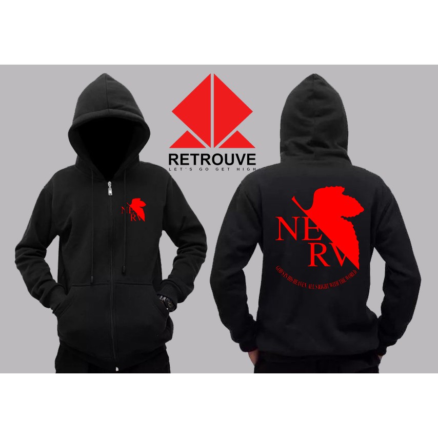 Jaket Hoodie Zipper NERV Evangelion