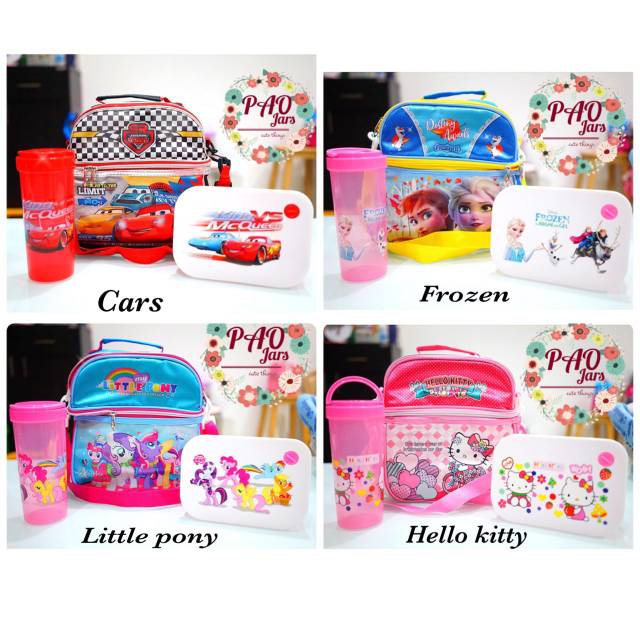 Set makan sekolah anak / set makan karakter cars / tempat makan paket anak / termurah