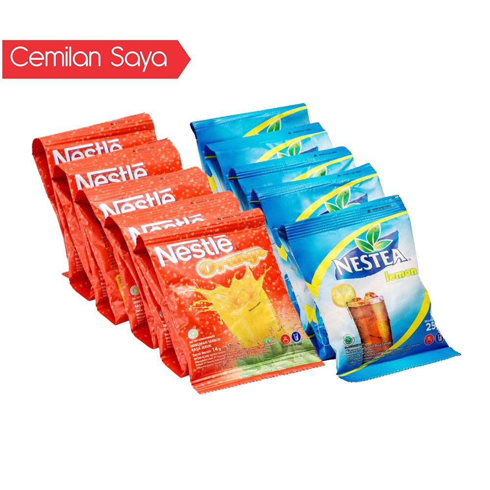 Nestea Lemon Tea & Nestle Orange Renceng ( isi 10 sachet )