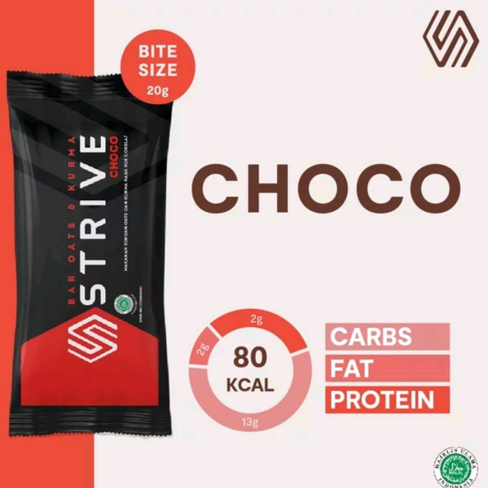 

STRIVE BITE SIZE seBox isi 5pc energi bar rasa Choco