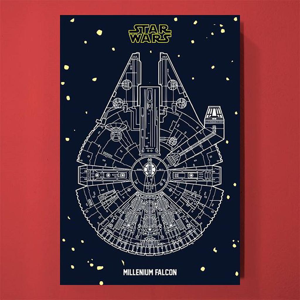 Poster Kayu/ Hiasan Dinding - millenium falcon