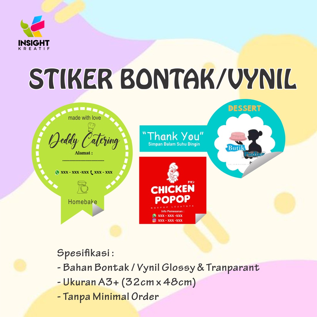 

STIKER LABEL USAHA / STIKER KEMASAN / STIKER PRODUK TANPA MINIMAL ORDER