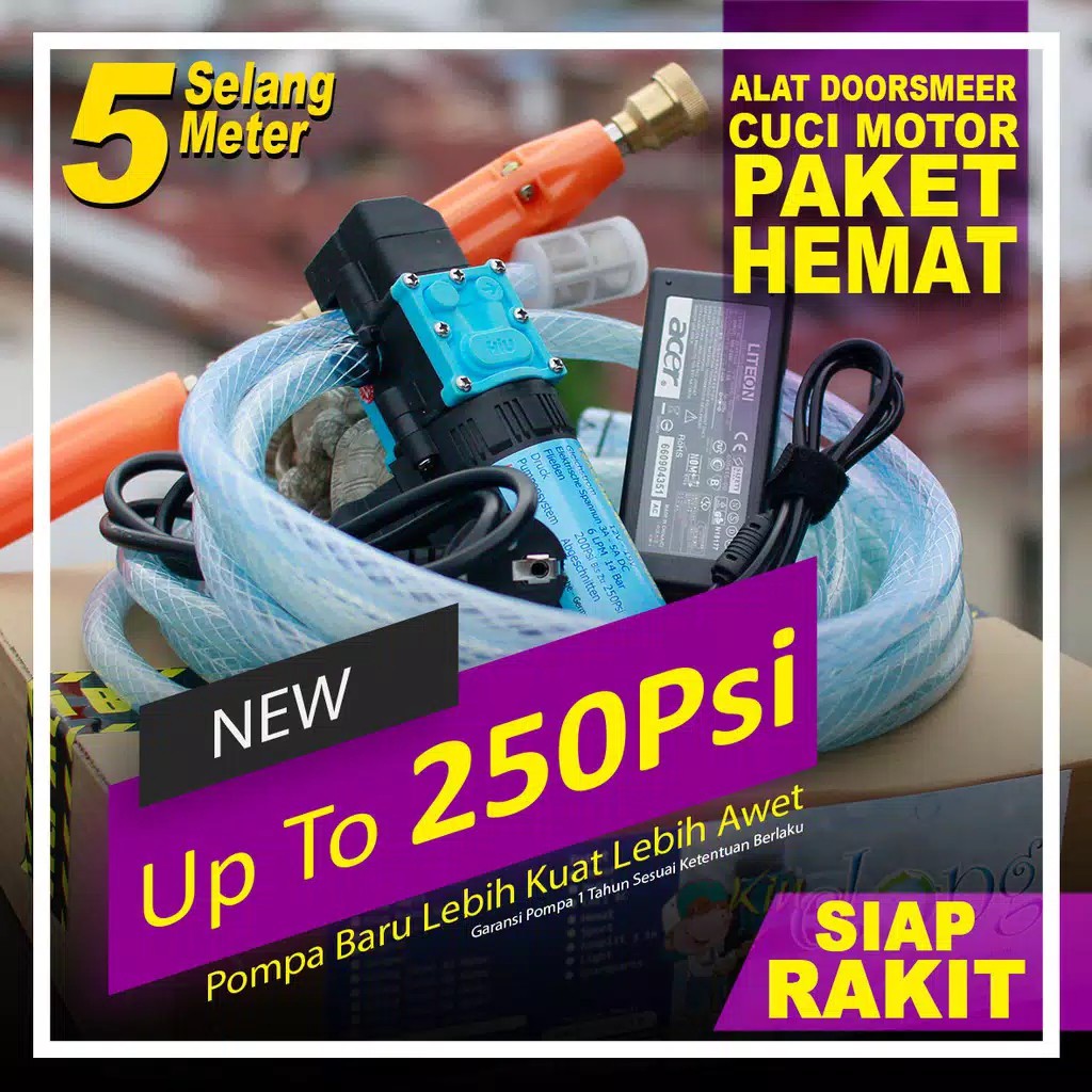 Alat Cuci Motor Doorsmeer Paling Kuat Selang 5 Meter Siap Rakit