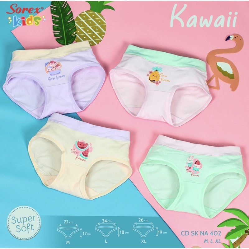 Cd | celana dalam anak perempuan SOREX Kids NA402-1&amp;2 Bahan Super Soft