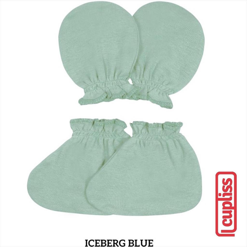 Iceberg Blue Little Palmerhaus Mittens Booties Sarung Tangan Kaki Bayi