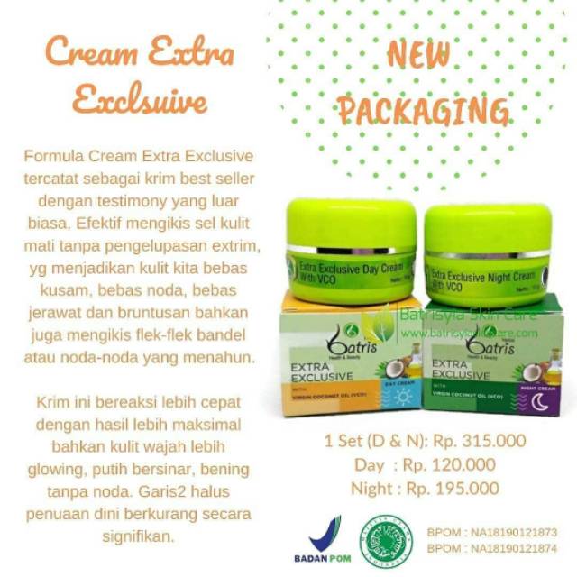 Batrisyia Extra Eksklusif Cream Day Cream Night Indonesia