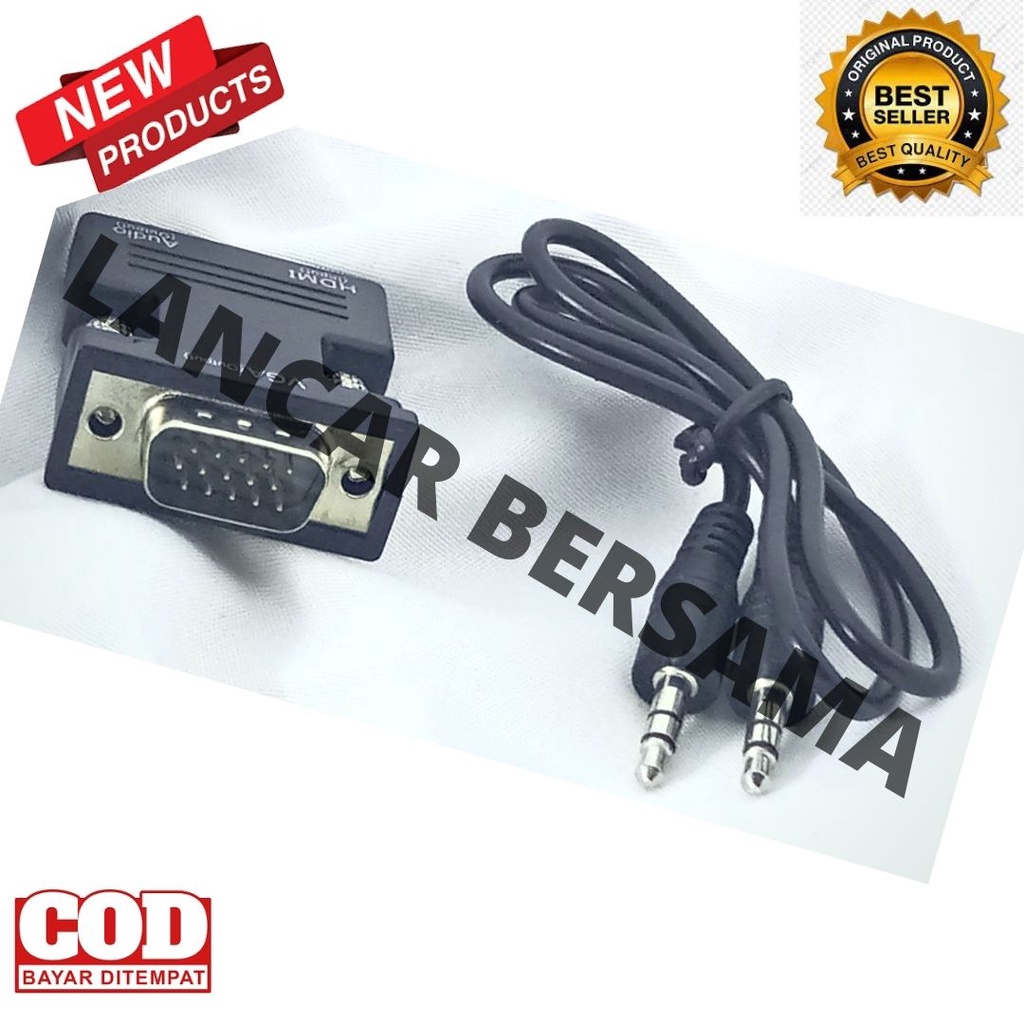 Adapter Converter HDMI Female to VGA Male 1080P Audio Port