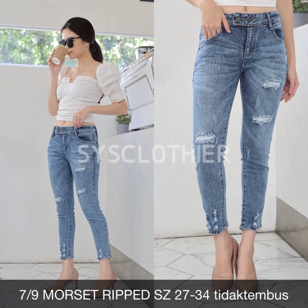 CELANA JEANS WANITA MORSET RIPPED -SYS CLOTHIER