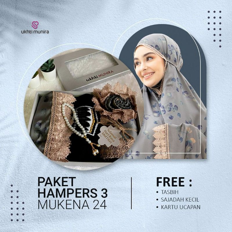 PAKET HAMPERS 3 MUKENA 24 MUNIRA | Mukena Motif Cantik Mewah Limited Bahan Brown Armani Mukena Munir