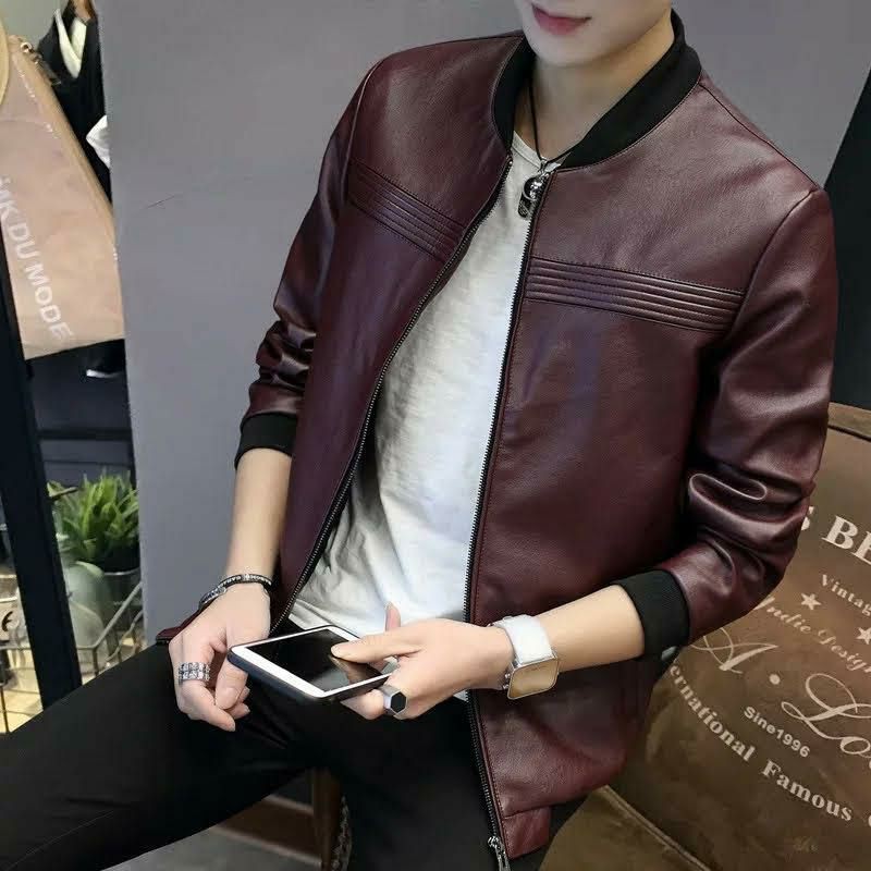 PREMIUM JAKET SEMI KULIT BOMBER PRUA ELEGANT