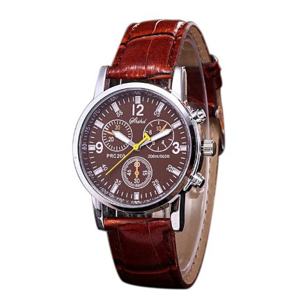 ✅COD J-109 Jam Tangan Pria Geneva Leather Quartz-Coklat Coklat