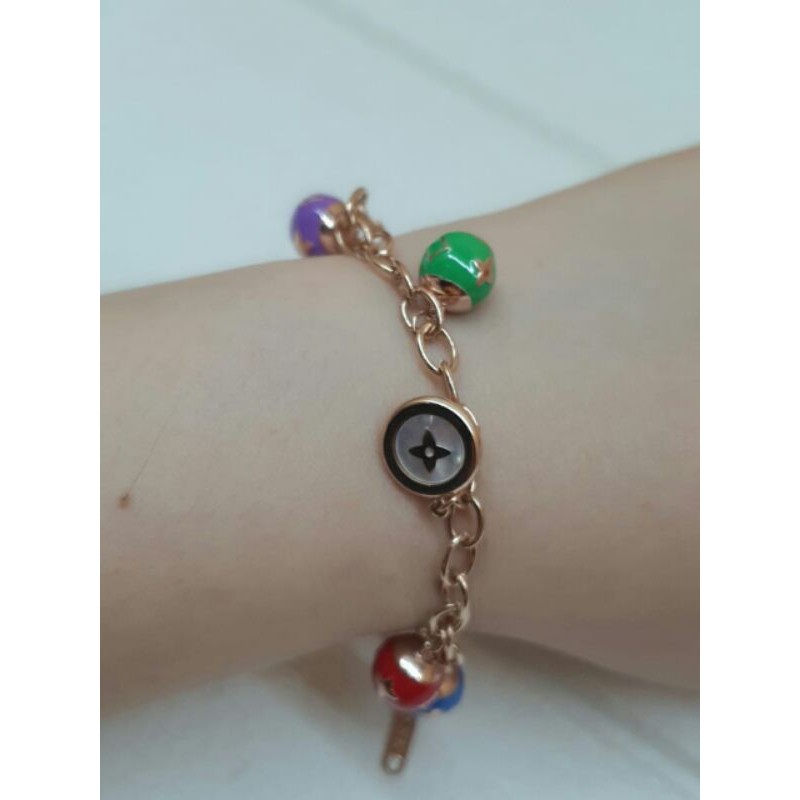 Gelang titanium lv / gelang rantai titanium lv / gelang titanium anggur / asli titanium