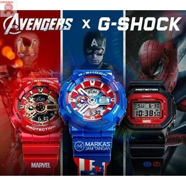 CASIO GSHOCK GA-110 & DW5600 MARVEL AVENGERS COLLECTION - BOX FULLSET