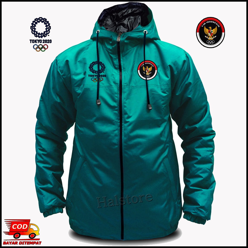 Jaket Olimpiade Tokyo Indonesia Terbaru/Jacket Outdoor Waterproof/Jaket Badminton Terbaru