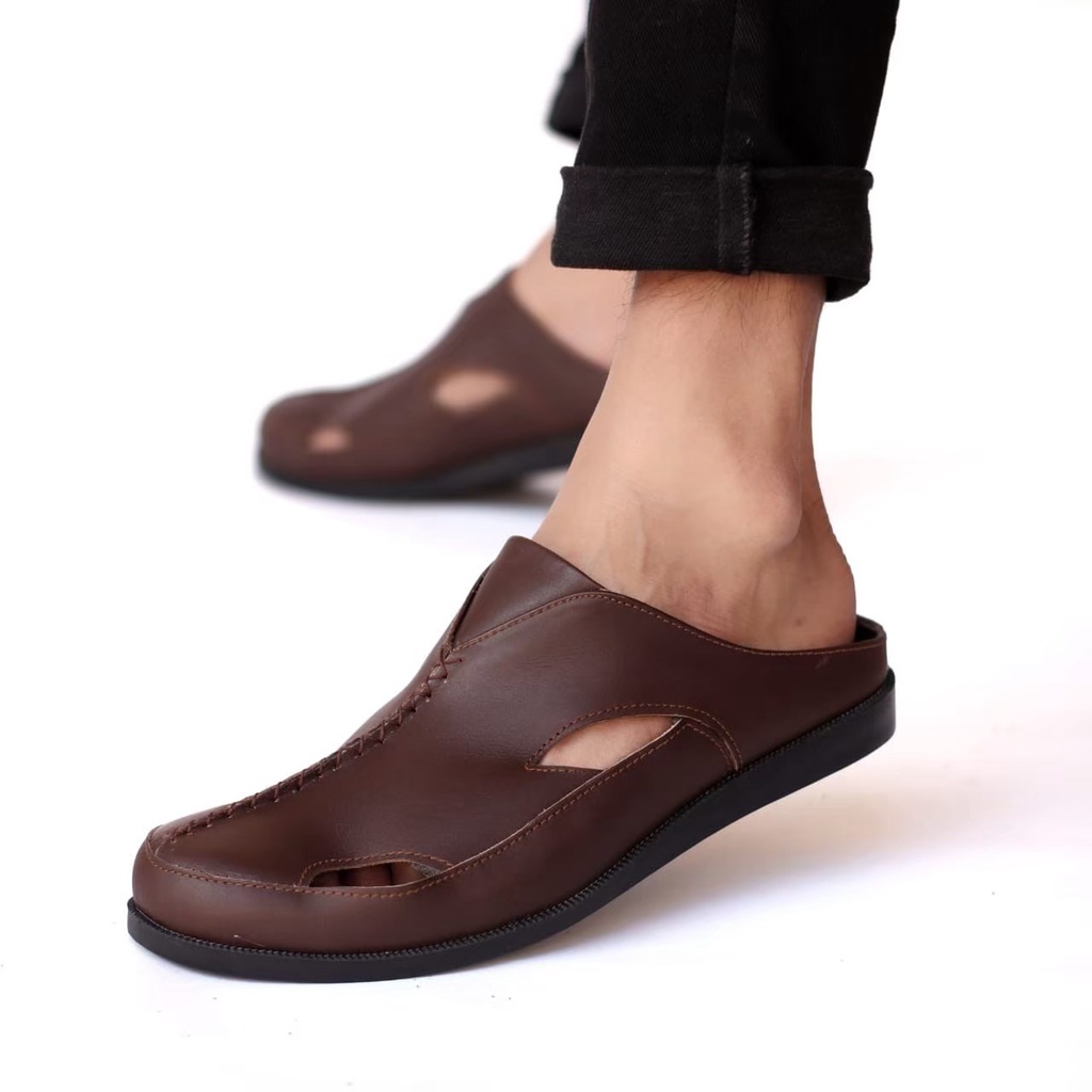SEPATU sandal KULIT  Pria MR JOE bustong hiro WIRO ASLI ORIGINAL FHASION SANTAI RESMI KERJA KANTOR - SENDAL SLIP ON SELOP SLOP SLIDE SLIPER KULIT COWOK - SANDAL INDIAN PRIA