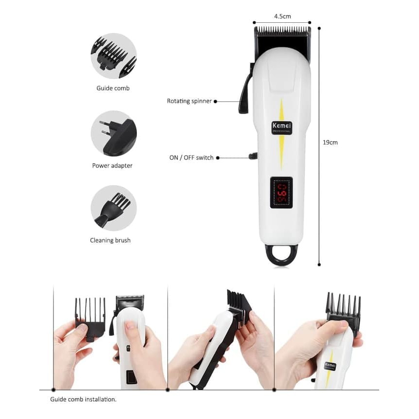 Alat Mesin Cukur Rambut Rechargeable Kemei KM-809A KM809A KM 809A ORI