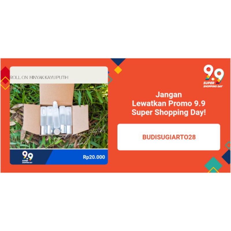 Minyak Kayu Putih Herbal murni 100% Roll on 9ml