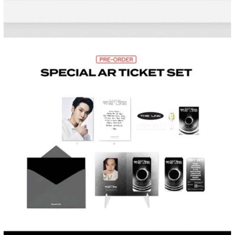 baca deskripsi  THE LINK NCT127 MD AR TICKET PHOTOCARD SLOGAN SWEATSHIRT NAMETAG BADGE