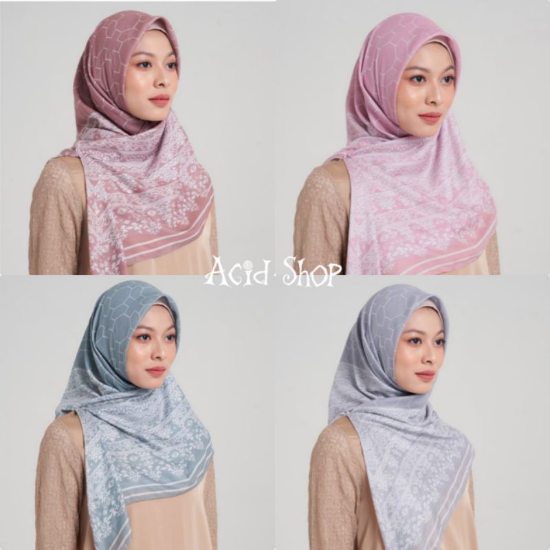 SALE  New Minang Heritage Scarf Walnut, Rosette Pink by Ria Miranda