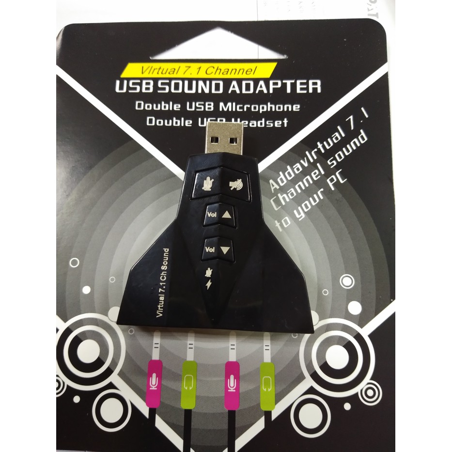 Sound Card USB 2.0 Double Channel 7.1 Virtual  / Usb Sound Card 2 Chanel