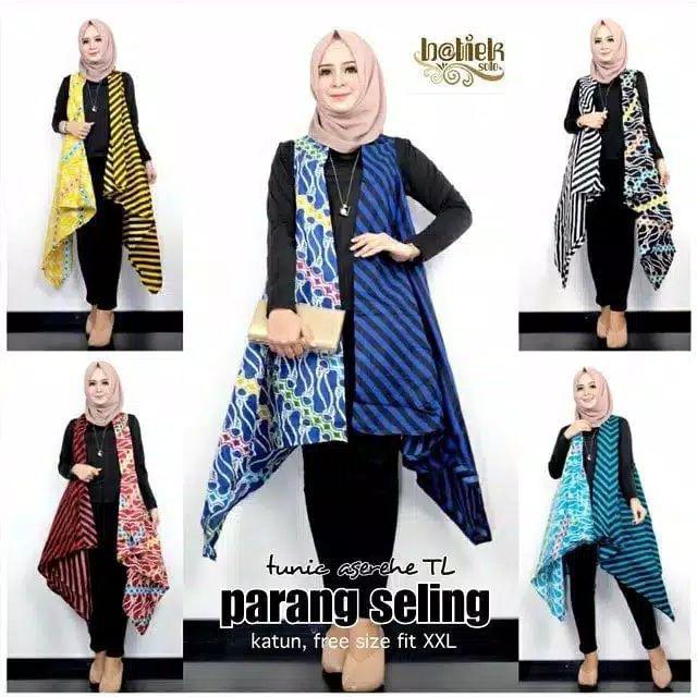 Tunic Aserehe Tl Parang Seling Tunik Batik Cantik Warna Seragam Kantor Kerja Lucu Jumbo Big Size